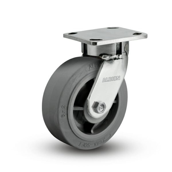 8 Inch Albion 120 Contender Kingpinless Stainless Swivel Caster - (120XS08201S-01)