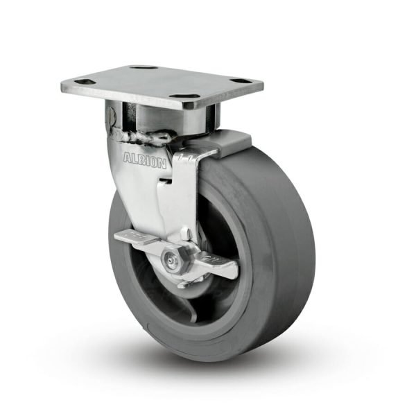 8 Inch Albion 120 Contender Kingpinless Stainless Swivel Caster - (120XS08201S-01FBD)